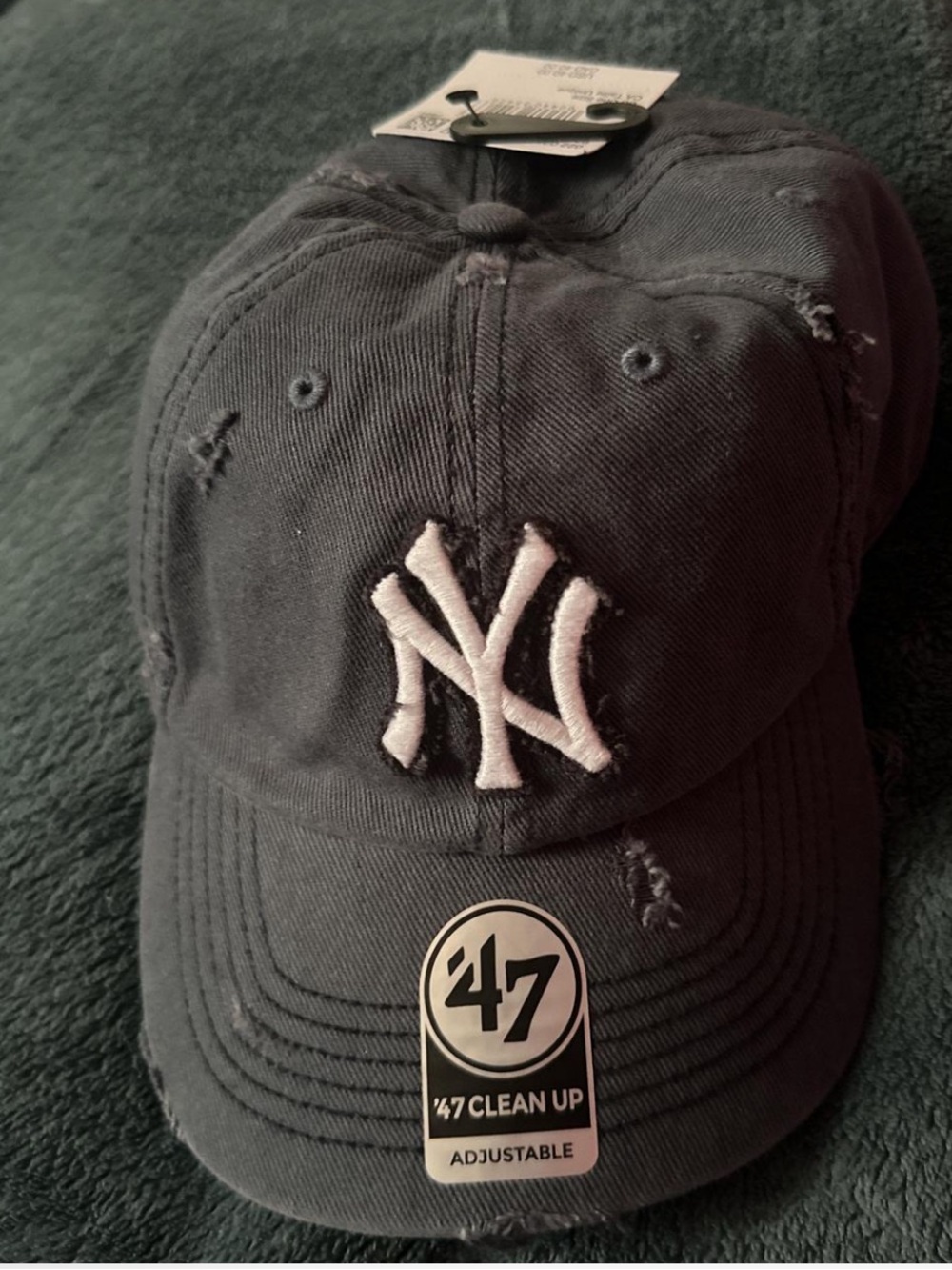 '47 Navy New York Yankees Distressed Dad Cap with White Logo